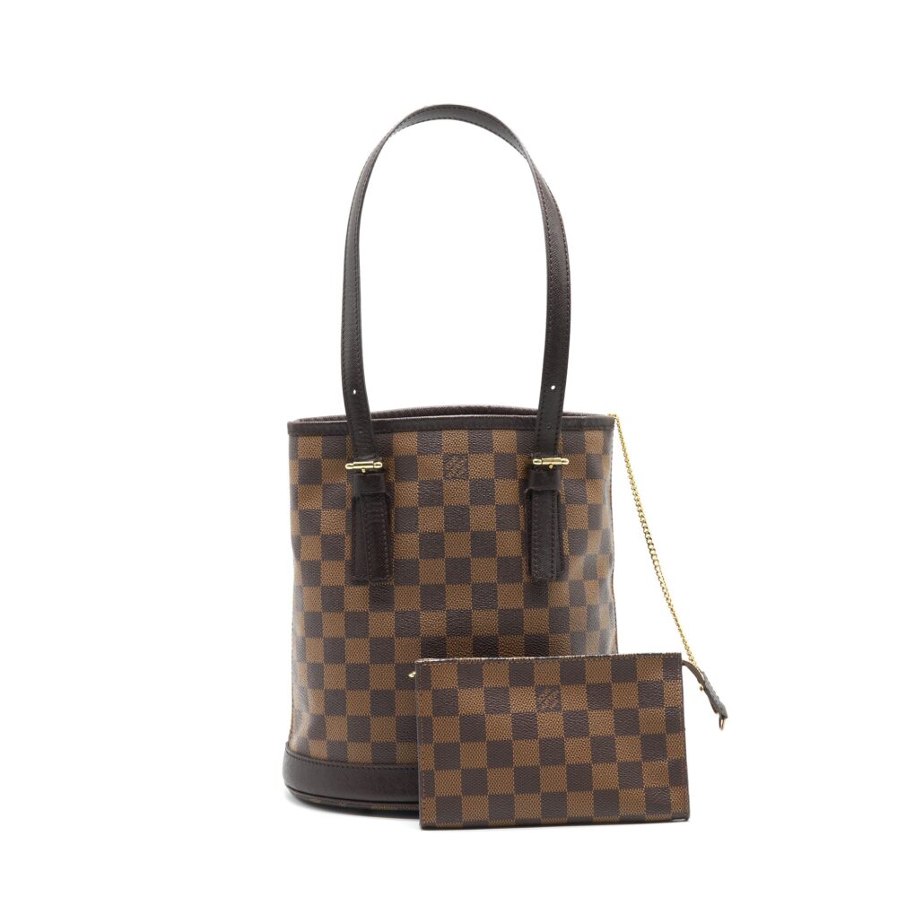 AAA Replica Louis Vuitton LV MARAIS DAMIER EBENE PETIT BUCKET BAG