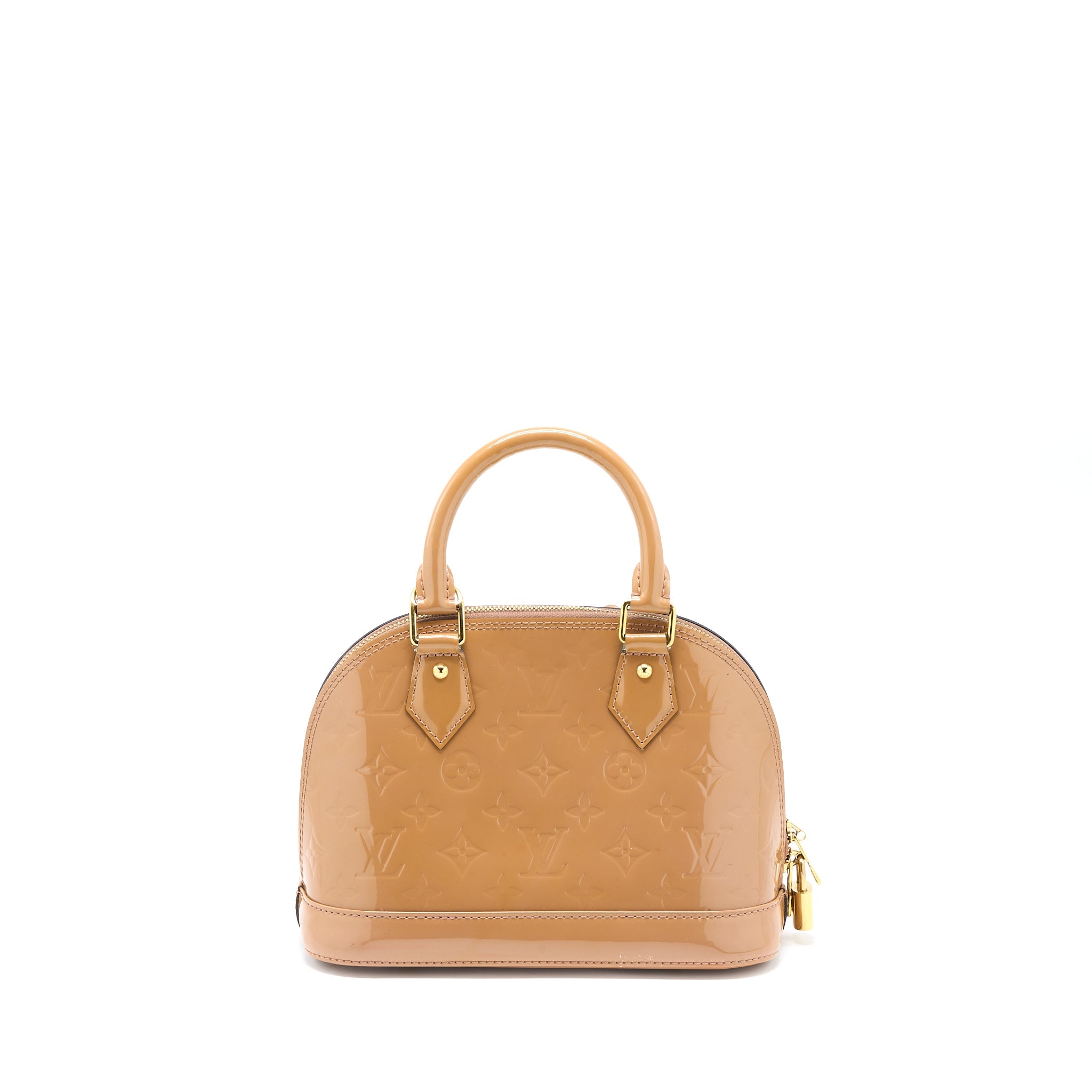 AAA Replica Louis Vuitton LV ALMA BB PATENT DARK BEIGE GHW