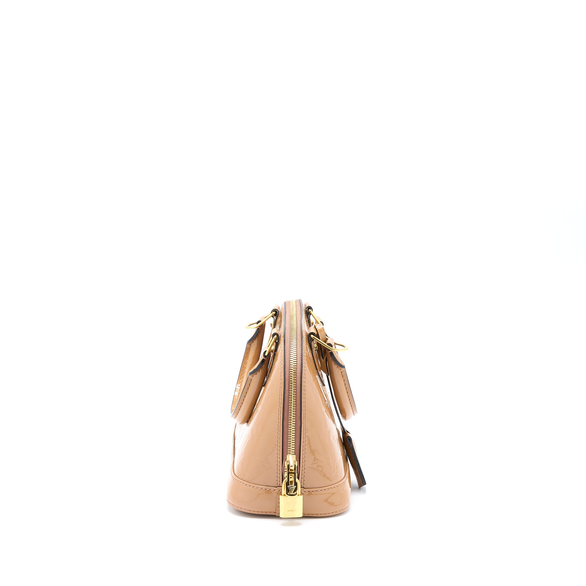 AAA Replica Louis Vuitton LV ALMA BB PATENT DARK BEIGE GHW