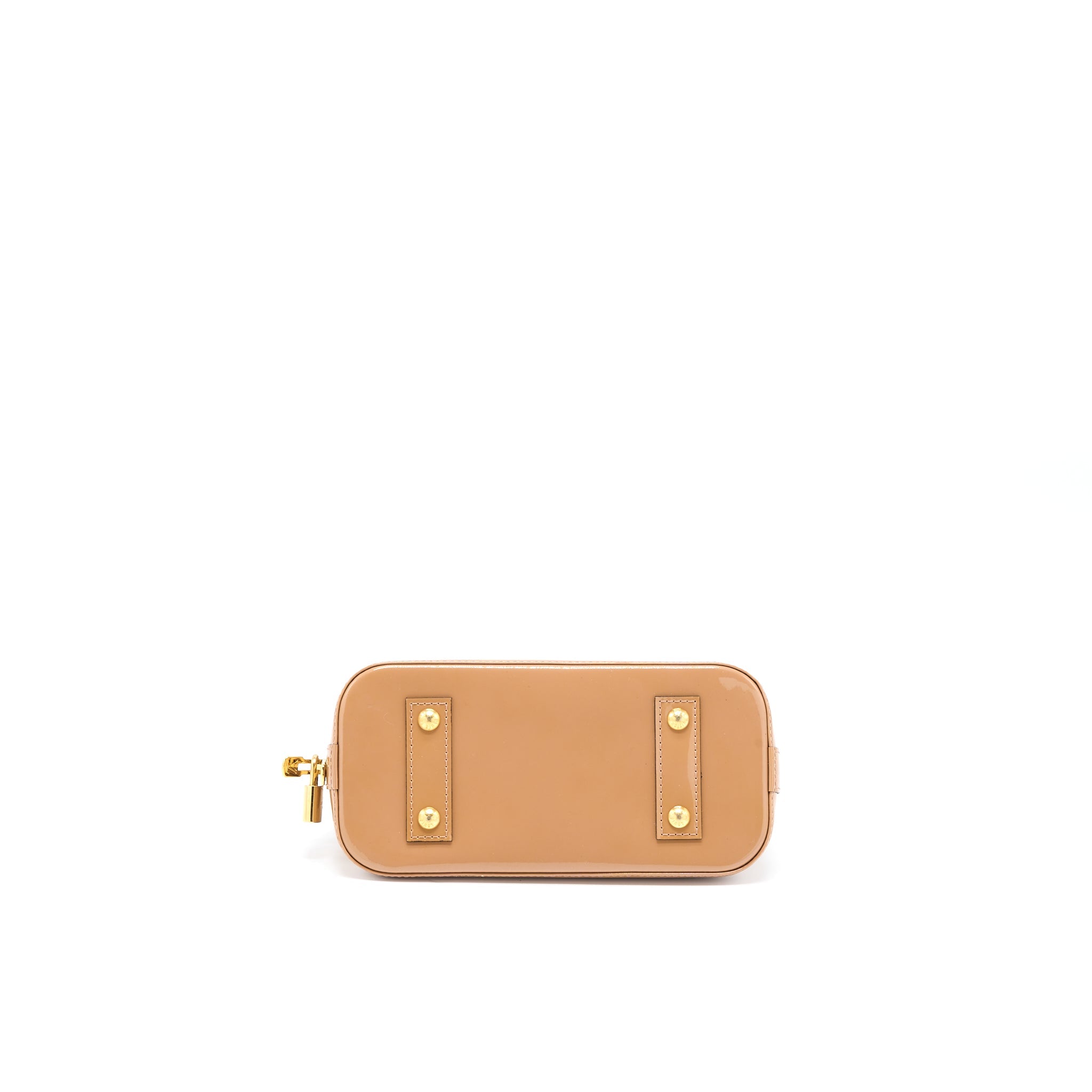 AAA Replica Louis Vuitton LV ALMA BB PATENT DARK BEIGE GHW