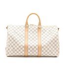 AAA Replica Louis Vuitton LV KEEPALL BANDOULIERE 55 DAMIER AZUR CANVAS GHW