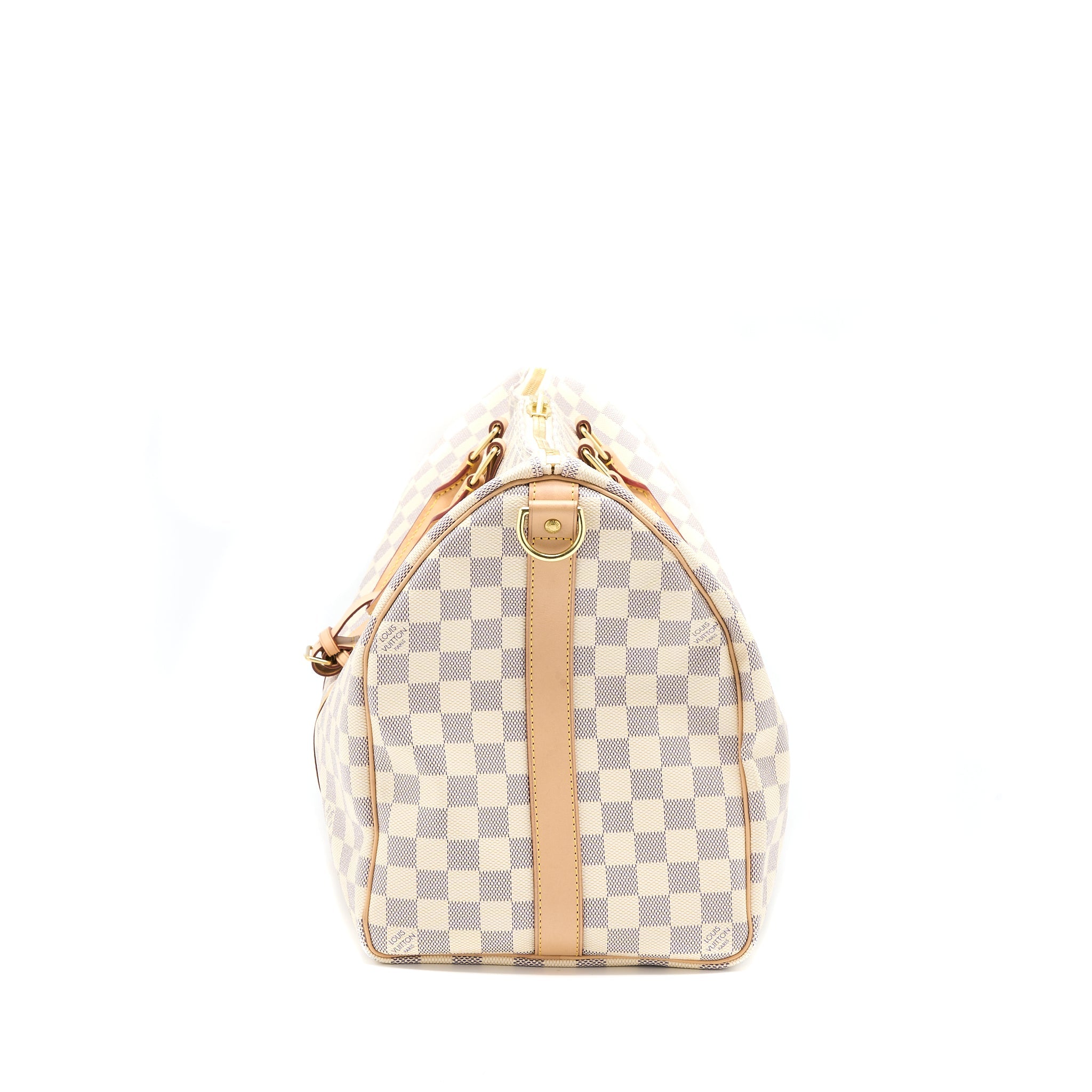 AAA Replica Louis Vuitton LV KEEPALL BANDOULIERE 55 DAMIER AZUR CANVAS GHW