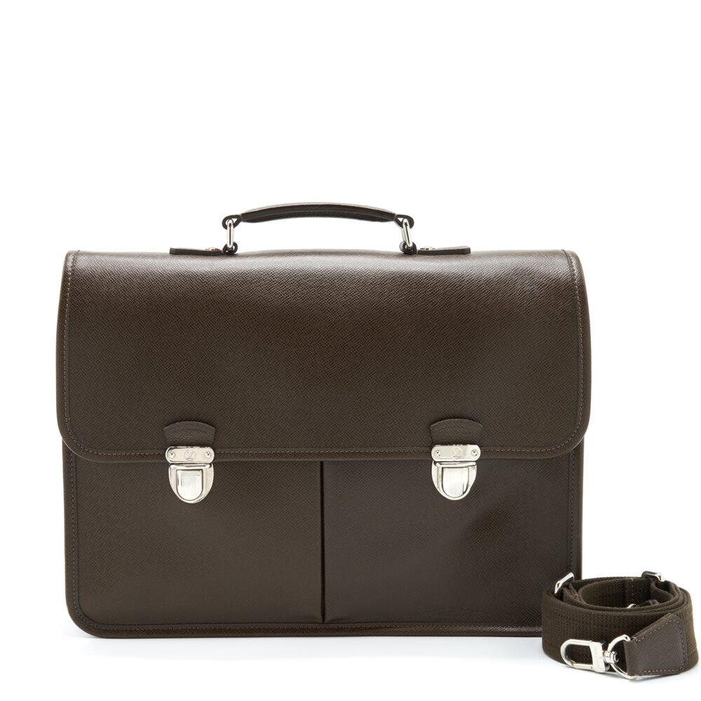 AAA Replica Louis Vuitton LV MEN’S LARGE BRIEFCASE WITH SHOULDER STRAP DARK BROWN SHW