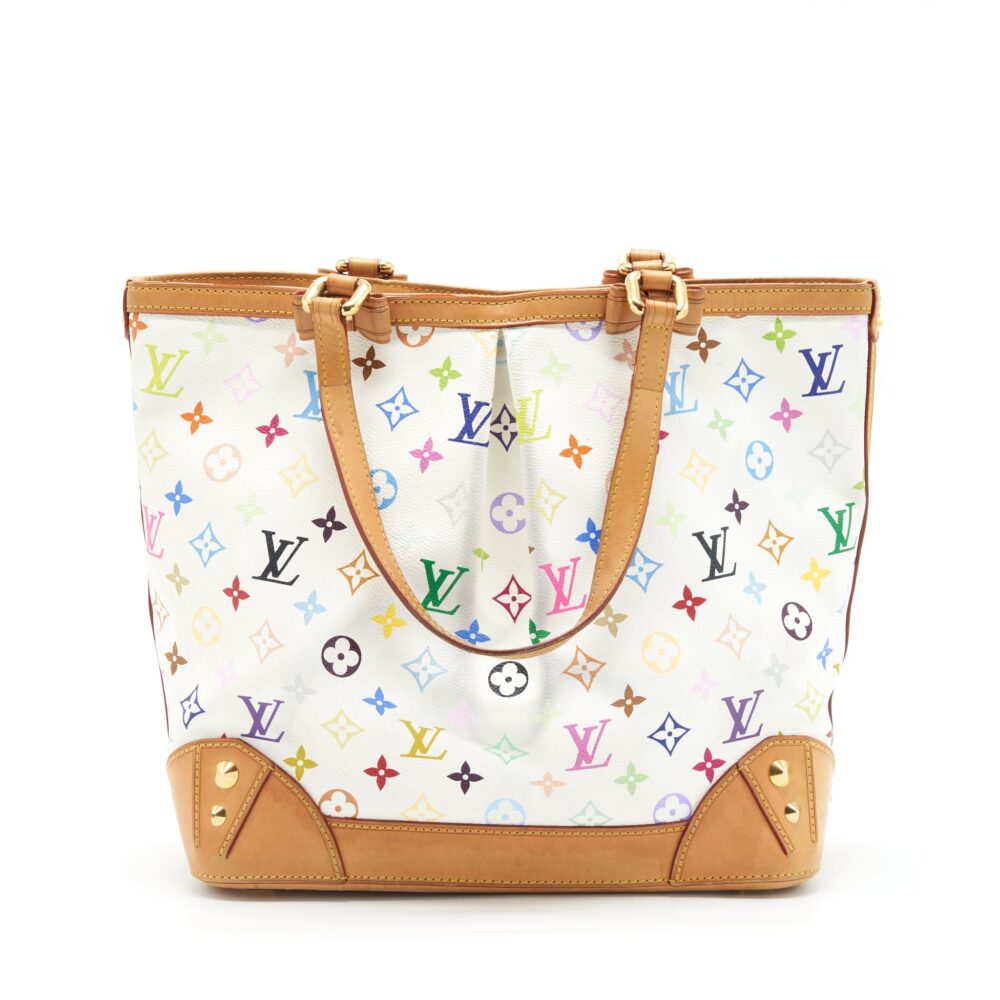 AAA Replica Louis Vuitton LV TOTE BAG WHITE MONOGRAM MULTICOLOUR GHW