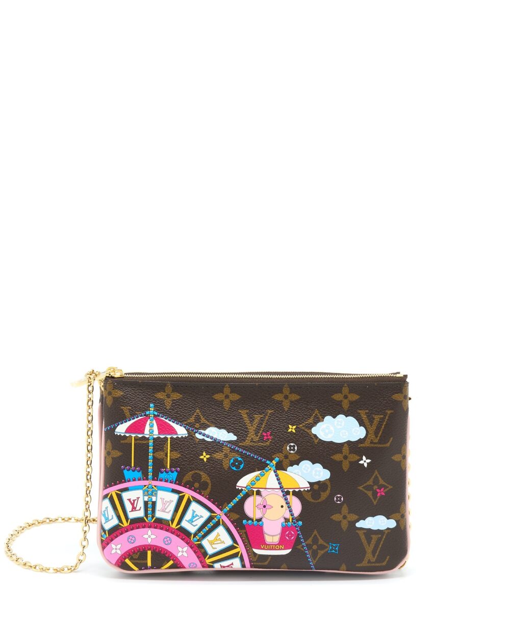 AAA Replica Louis Vuitton LV VIVIAN DOUBLE ZIP POCHETTE LIMITED EDITION MONOGRAM CANVAS/MULTICOLOUR