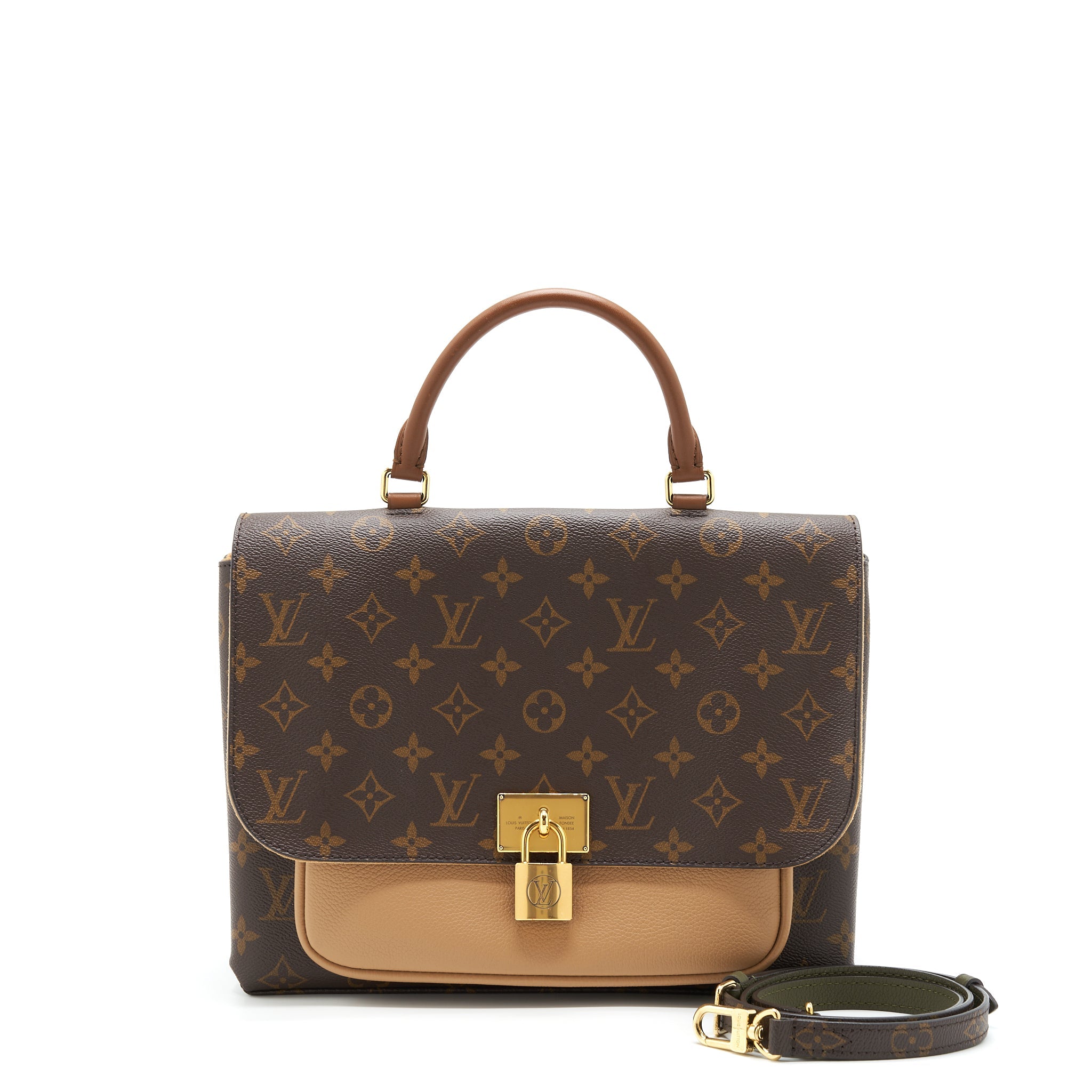 AAA Replica Louis Vuitton LV MARIGNAN TOP HANDLE BAG SESAME MONOGRAM CANVAS GHW