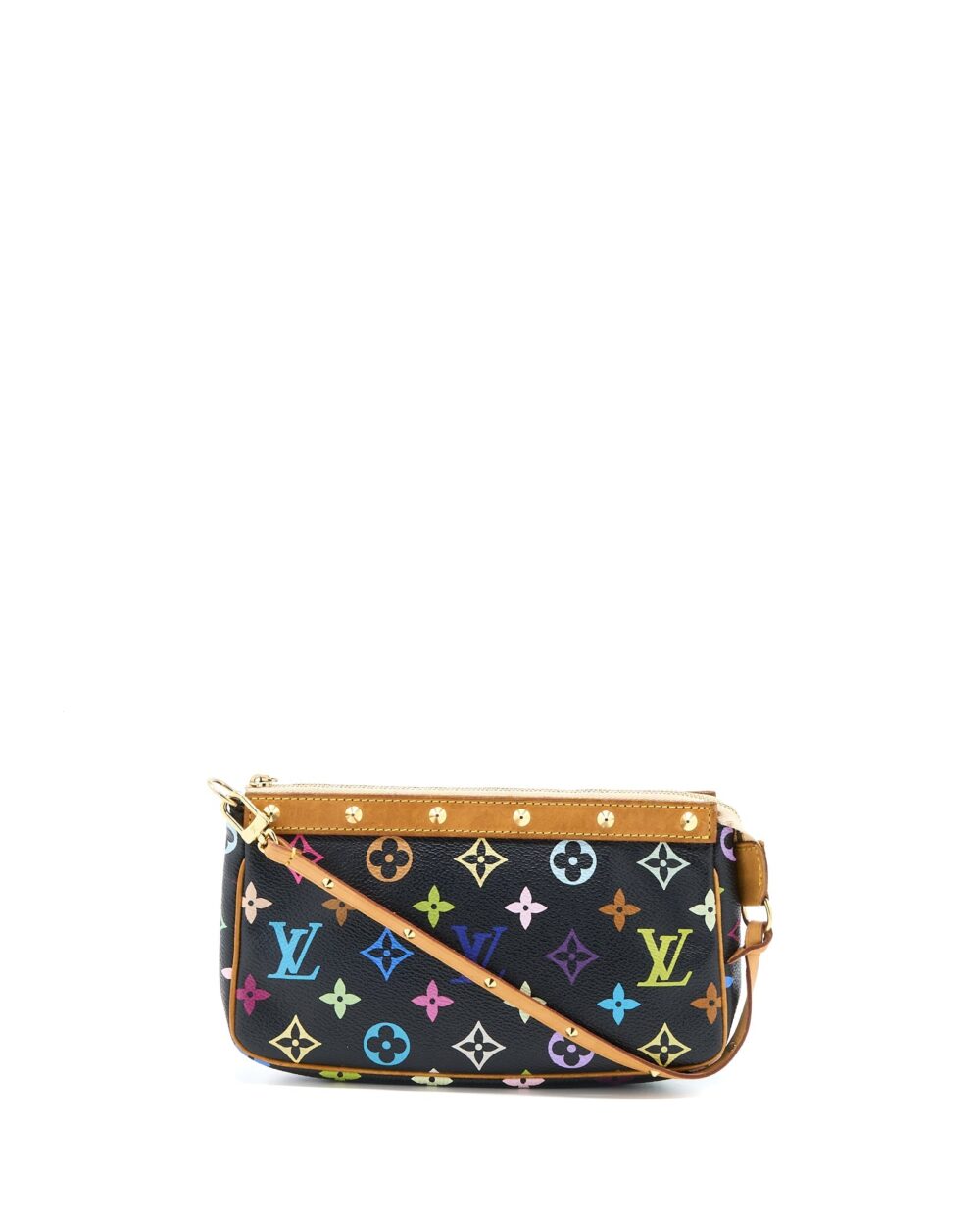 AAA Replica Louis Vuitton LV VINTAGE POCHETTE ACCESSORIES MULTICOLOUR MONOGRAM CANVAS BLACK GHW