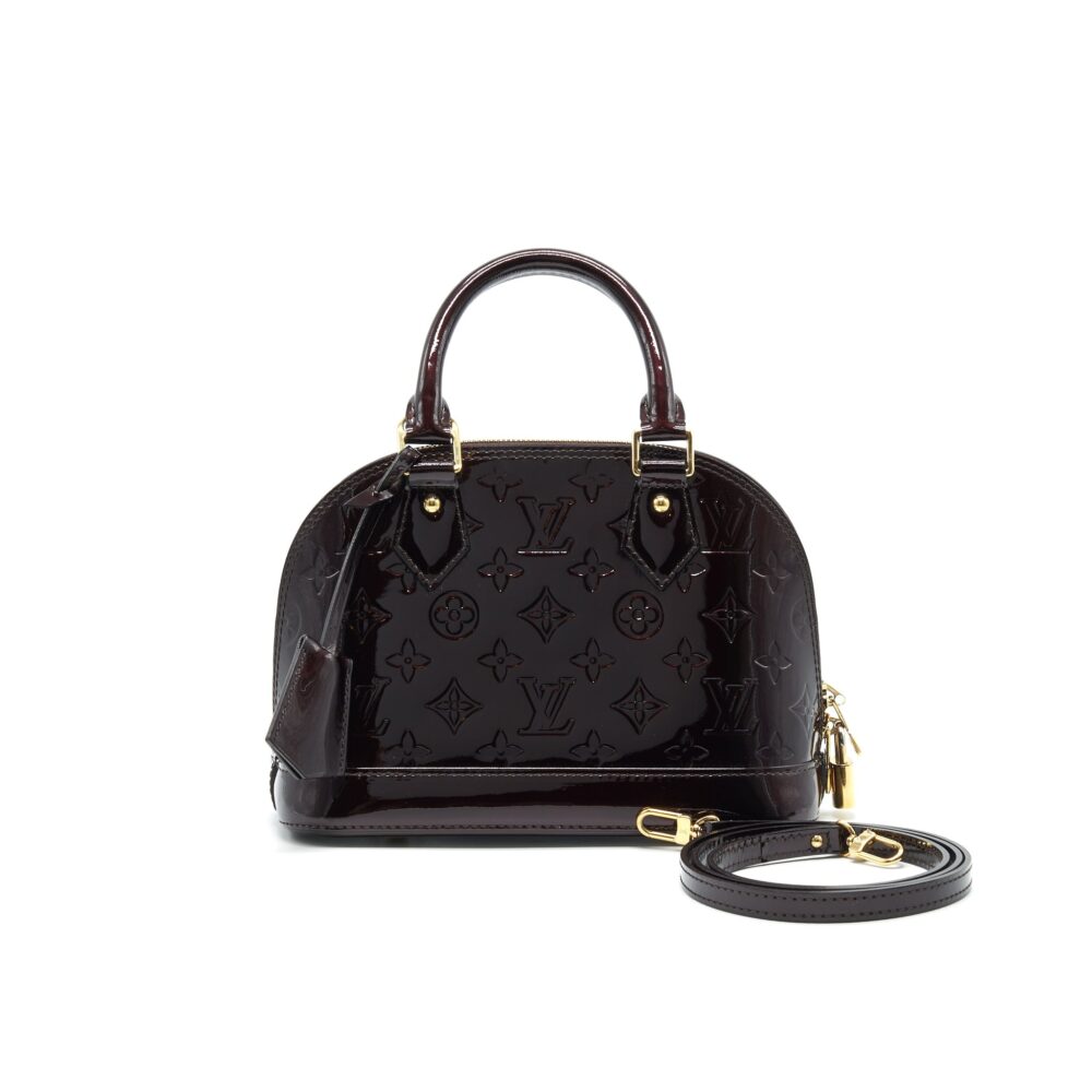 AAA Replica Louis Vuitton LV ALMA BB MONOGRAM VERNIS LEATHER AMARANTE