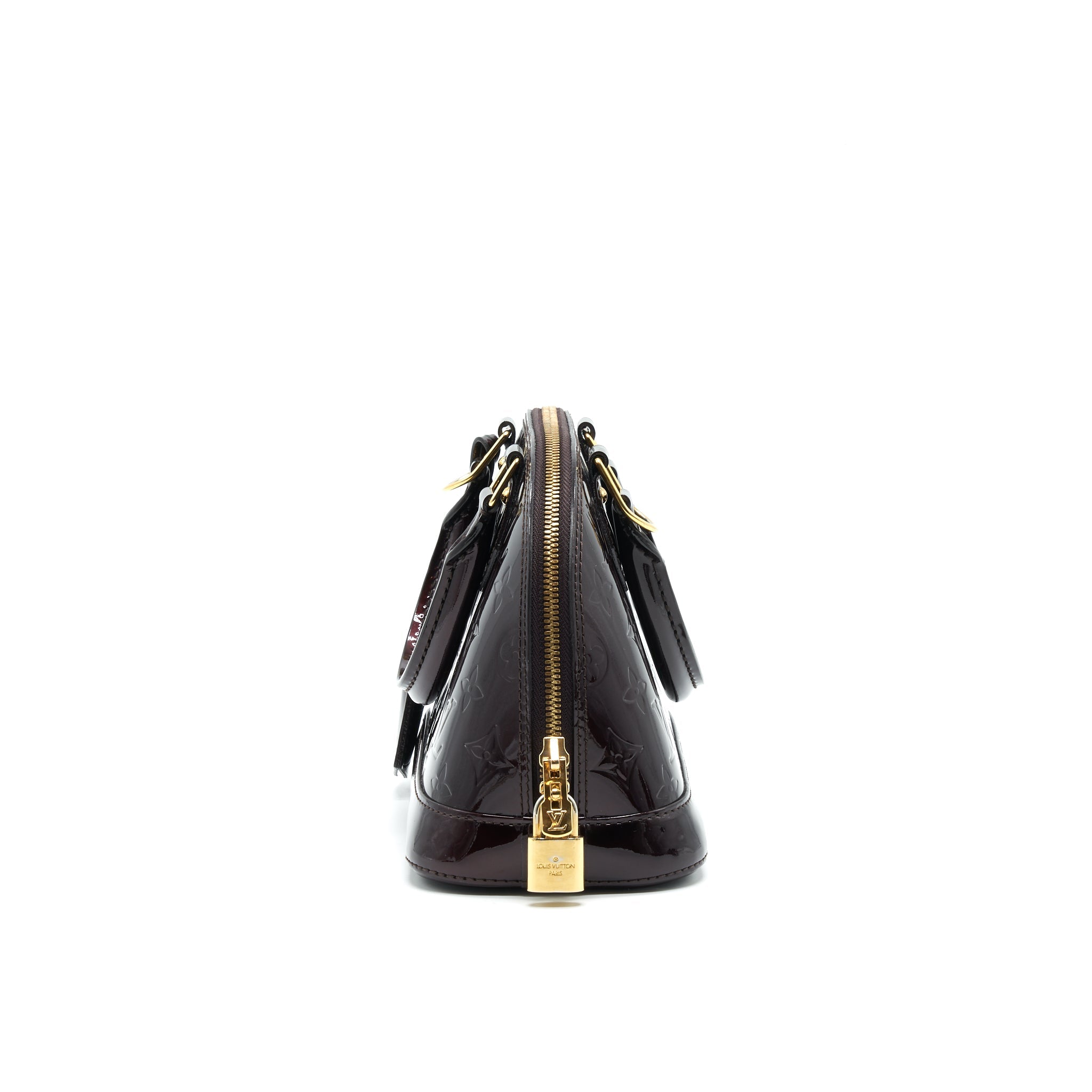 AAA Replica Louis Vuitton LV ALMA BB MONOGRAM VERNIS LEATHER AMARANTE