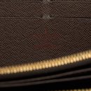 AAA Replica Louis Vuitton LV ZIPPER LONG WALLET DAMIER EBENE GHW