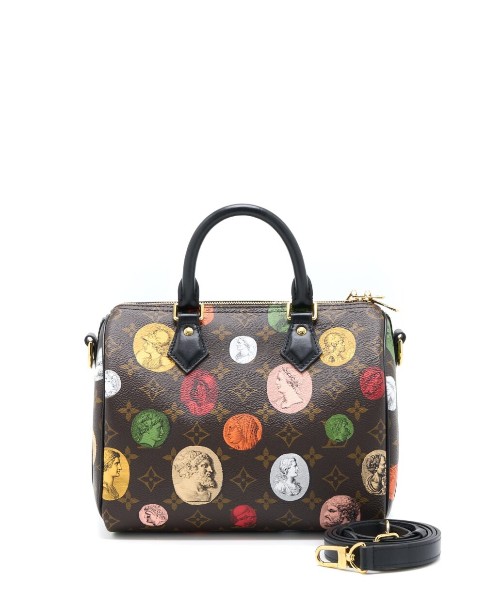 AAA Replica Louis Vuitton LV X FORNASETTI SPEEDY BANDOULIERE 25 MULTICOLOUR MONOGNRAM CANVAS GHW (NEW VERSION)