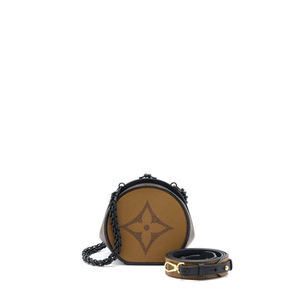 AAA Replica Louis Vuitton LV BOURSICOT CHAIN BAG REVERSE MONOGRAM CANVAS WITH EXTRA LV STRAP