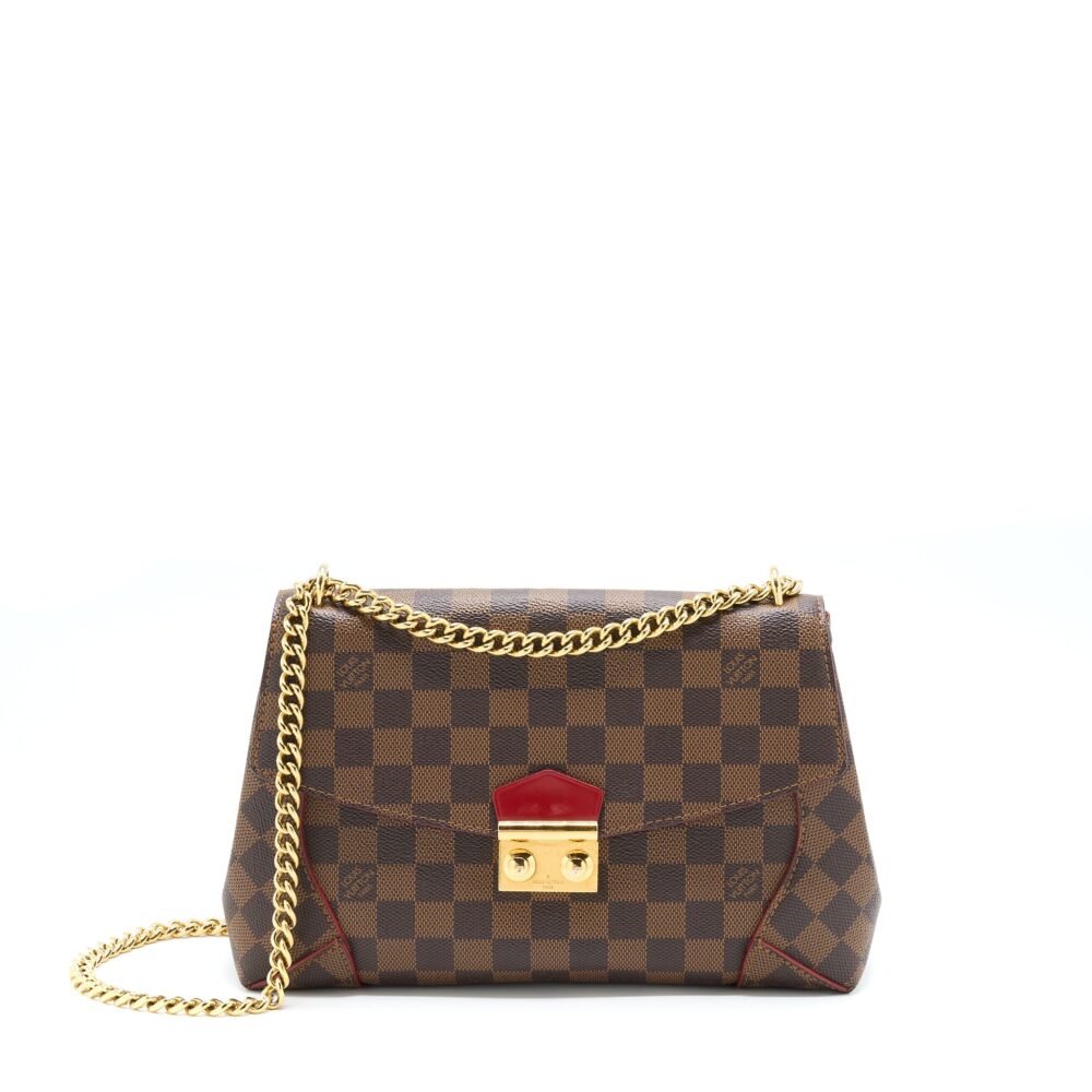 AAA Replica Louis Vuitton LV FLAP CHAIN BAG DAMIER EBENE GHW
