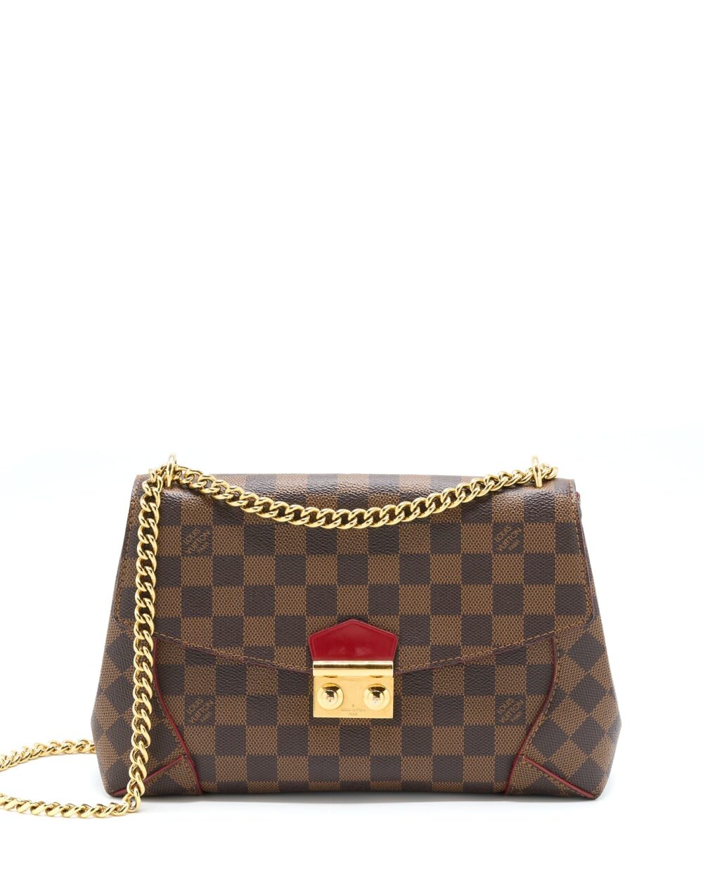 AAA Replica Louis Vuitton LV FLAP CHAIN BAG DAMIER EBENE GHW