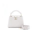 AAA Replica Louis Vuitton LV CAPUCINES BB BRUME GREY GOLD HARWARE WITH ABALONE-SHELL