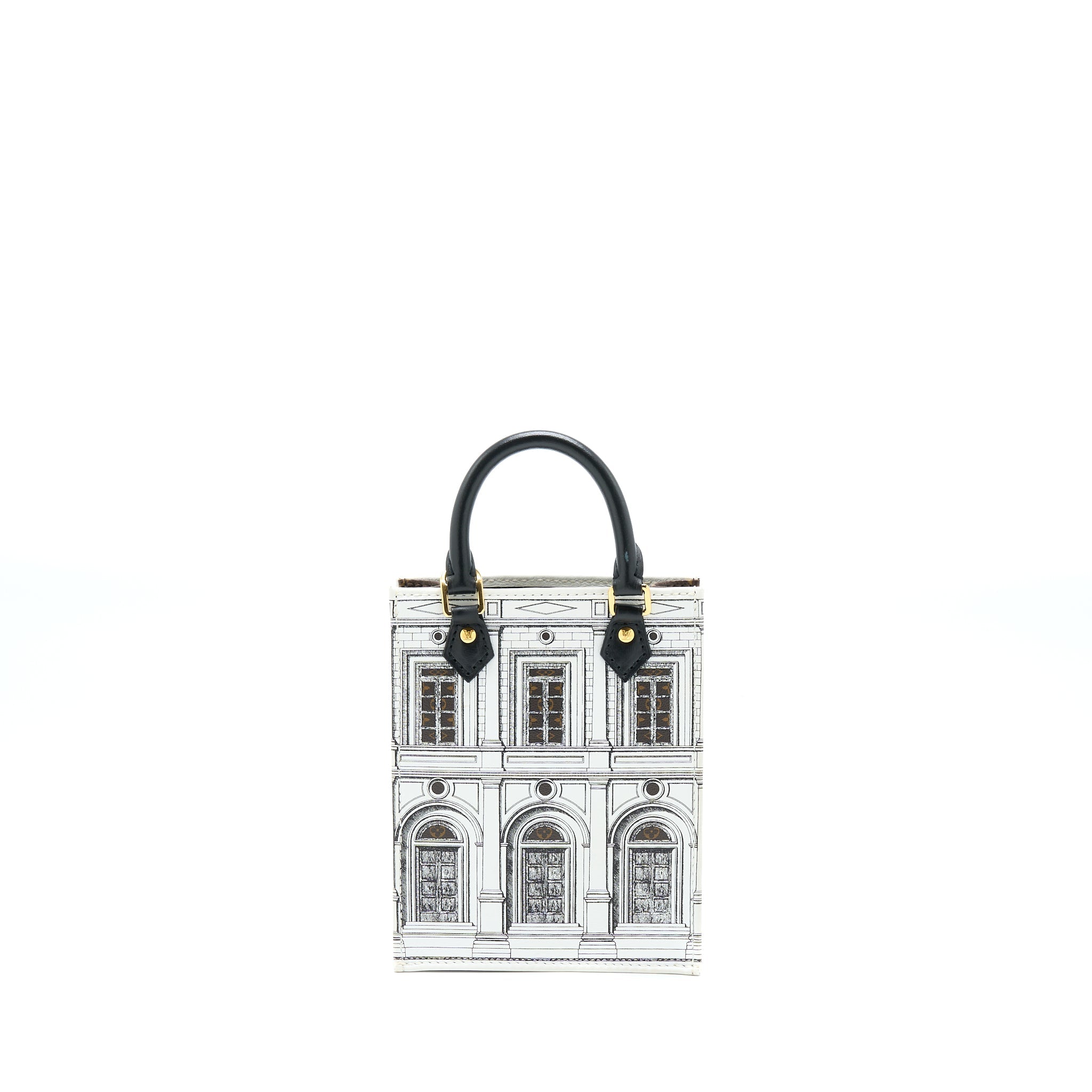 AAA Replica Louis Vuitton LV PETIT SAC PLAT BAG WHITE/BLACK FORNASETTI MONOGRAM CANVAS GHW