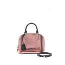 AAA Replica Louis Vuitton LV ALMA BB PATENT LEATHER METALLIC PINK WITH BLACK HANDLE SHW