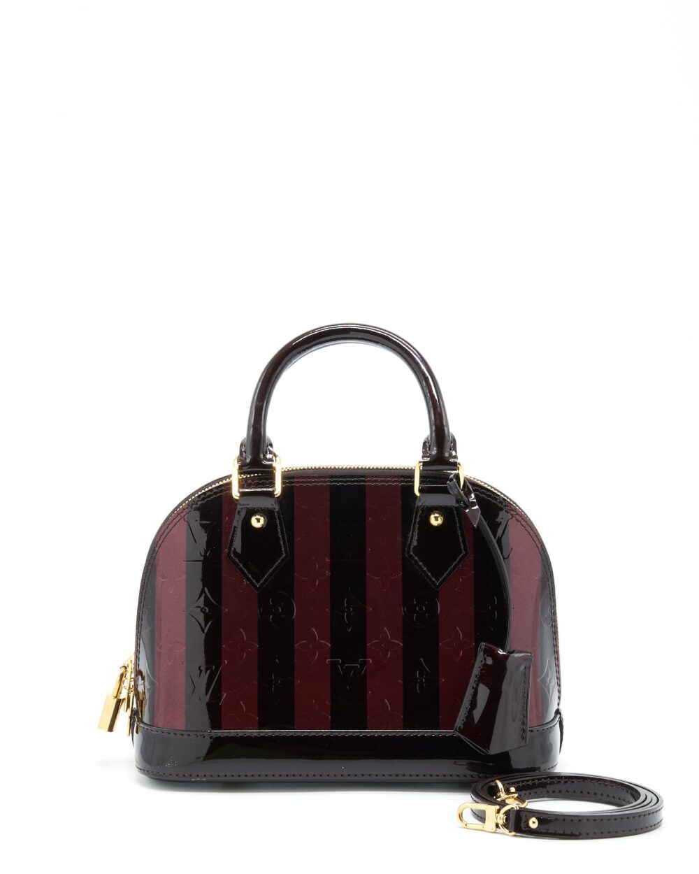 AAA Replica Louis Vuitton LV ALMA BB PATENT AMARANTE RAYE GHW