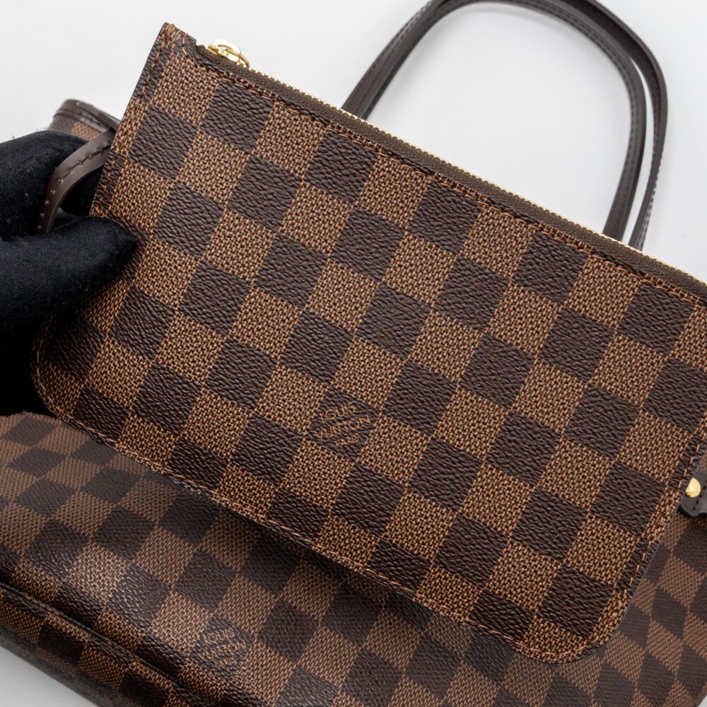 AAA Replica Louis Vuitton LV NEVERFULL PM DAMIER EBENE CANVAS GHW (NEW VERSION)