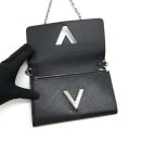 AAA Replica Louis Vuitton LV TWIST WALLET ON CHAIN BLACK SHW EPI LEATHER