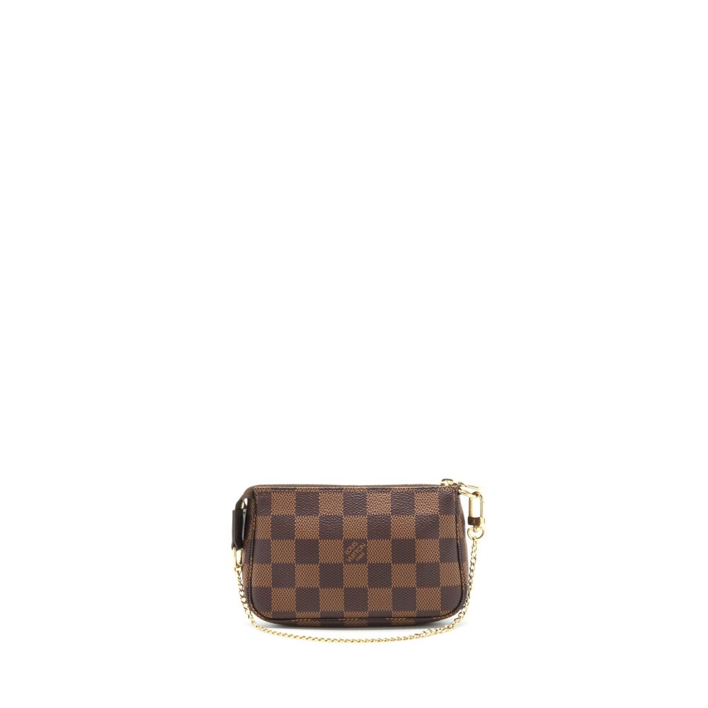 AAA Replica Louis Vuitton LV MINI POCHETTE ACCESSORY DAMIER EBENE GHW