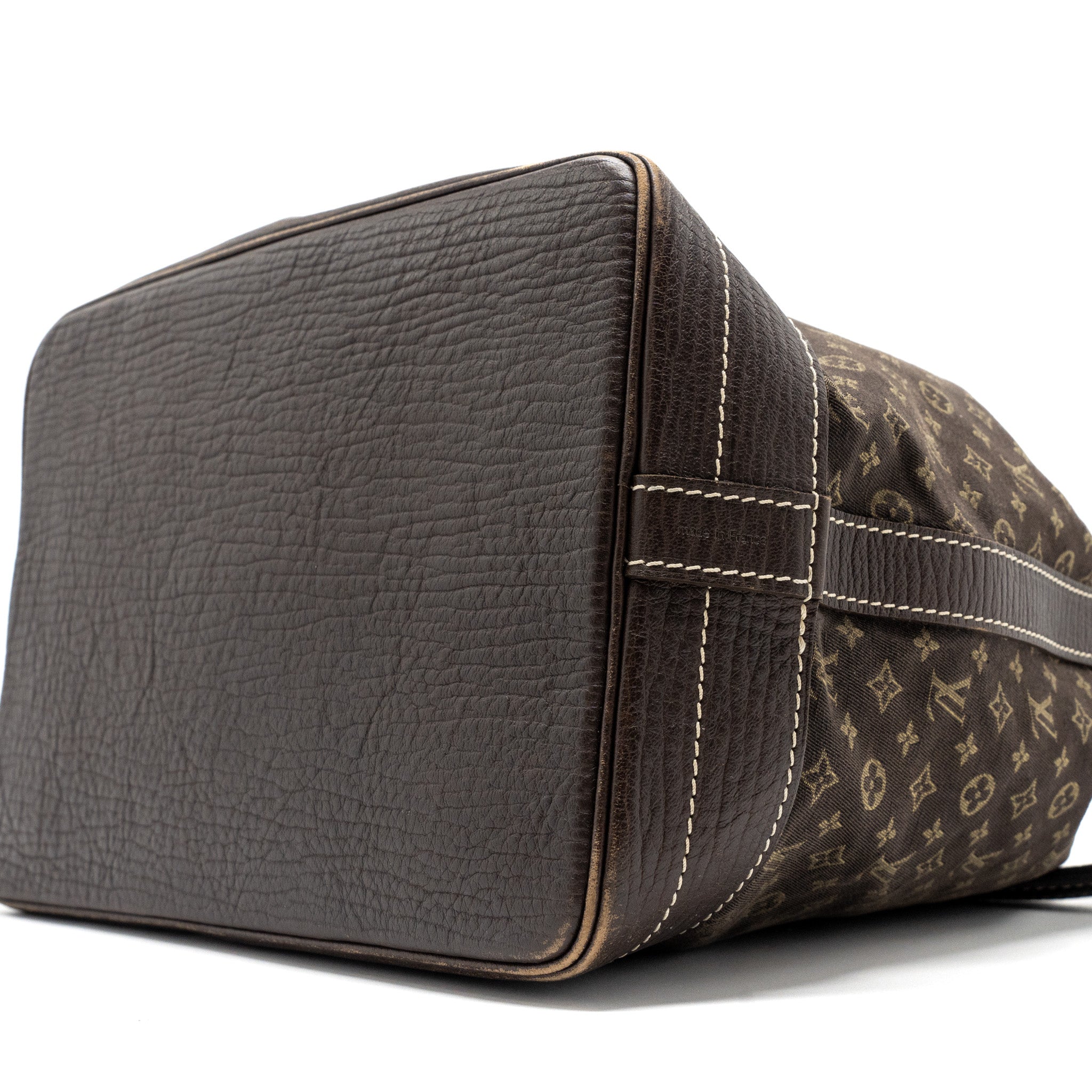 AAA Replica Louis Vuitton LV LIN NOE BAG FABRIC/LEATHER EBENE GHW