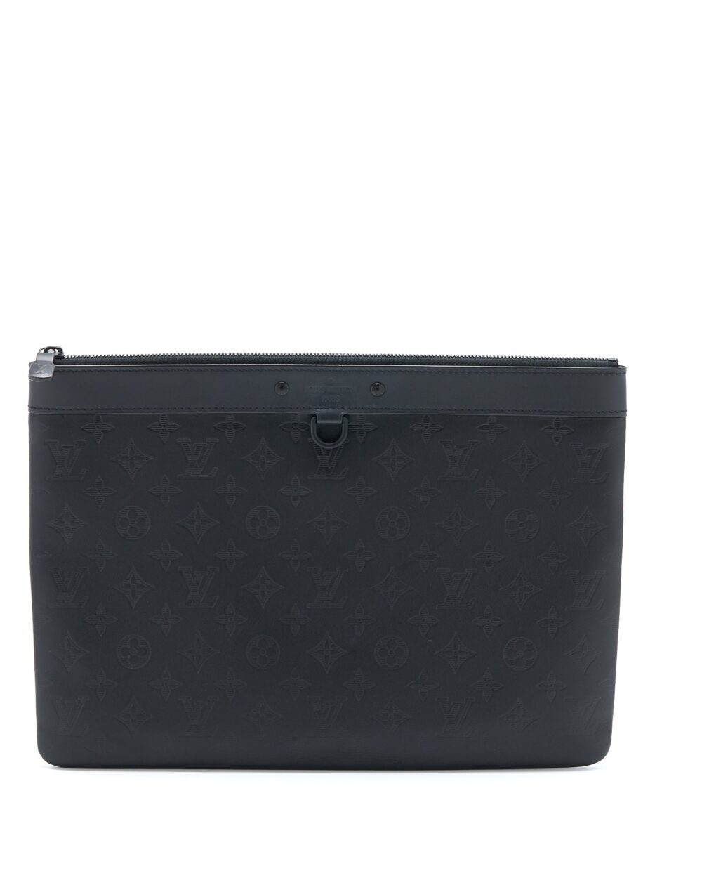 AAA Replica Louis Vuitton LV DISCOVERY POCHETTE MONOGRAM SHADOW BLACK WITH BLACK HARDWARE