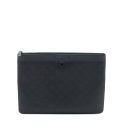AAA Replica Louis Vuitton LV DISCOVERY POCHETTE MONOGRAM SHADOW BLACK WITH BLACK HARDWARE