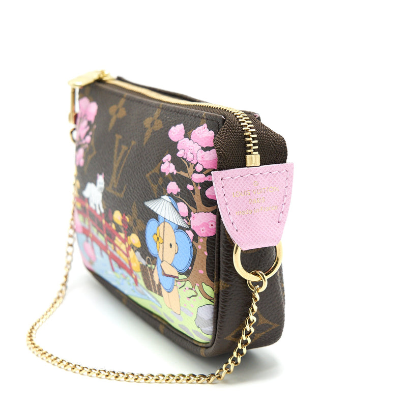 AAA Replica Louis Vuitton LV MINI POCHETTE ACCESSORIES 2021 CHRISTMAS LIMITED EDITION SAKURA