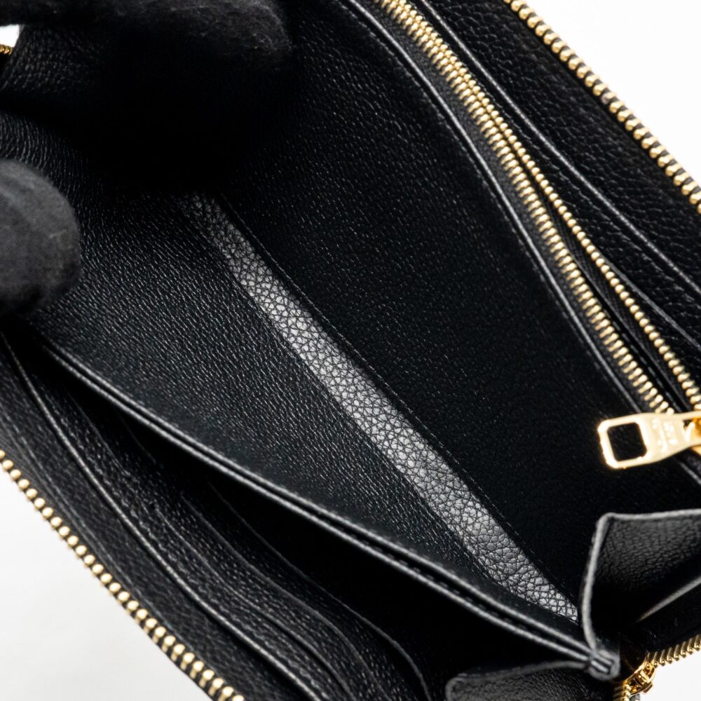AAA Replica Louis Vuitton LV ZIPPY LONG WALLET EMBOSSED MONOGRAM EMPREINTE LEATHER BLACK GHW