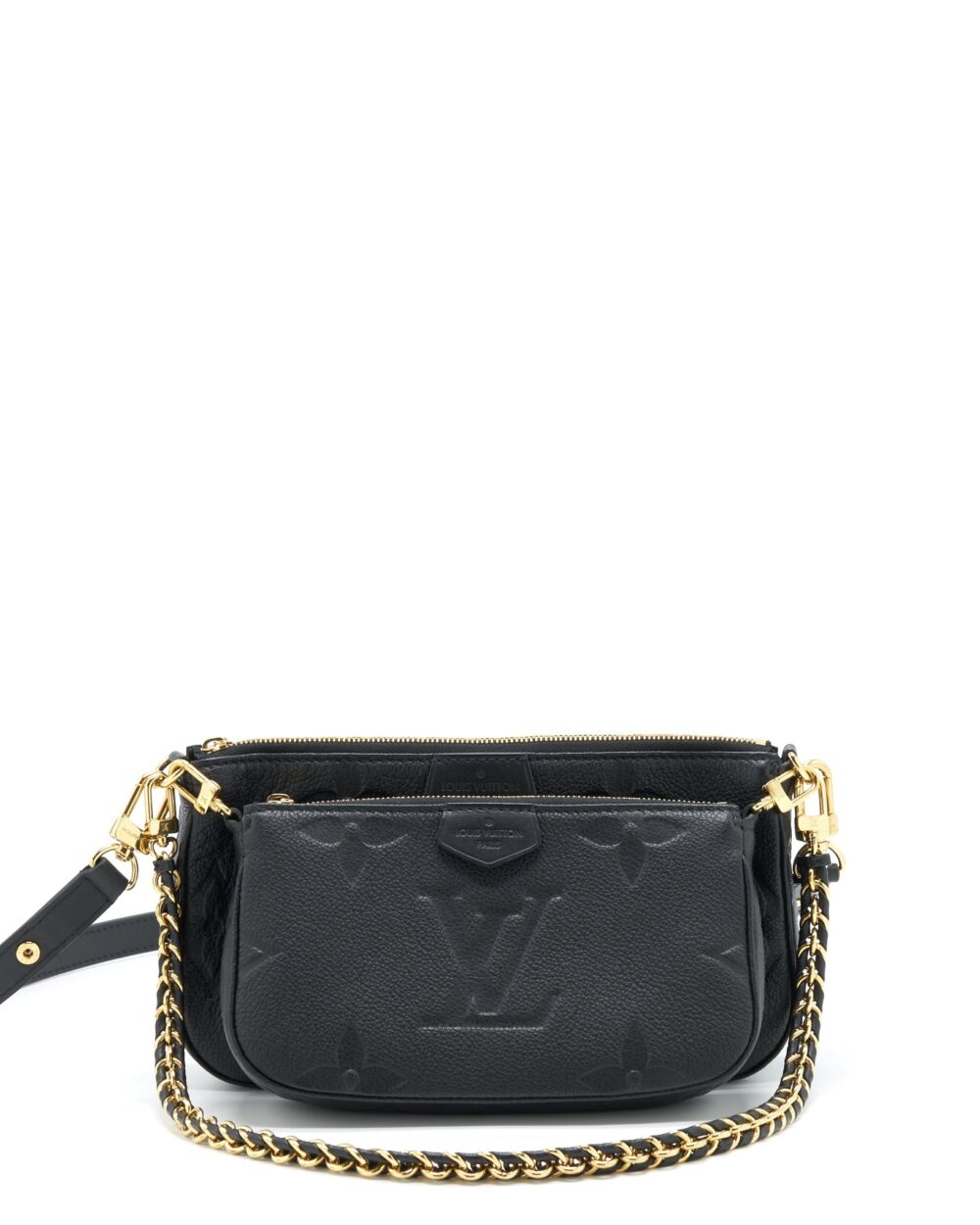 AAA Replica Louis Vuitton LV MULTI POCHETTE MONOGRAM EMPREINTE BLACK GHW