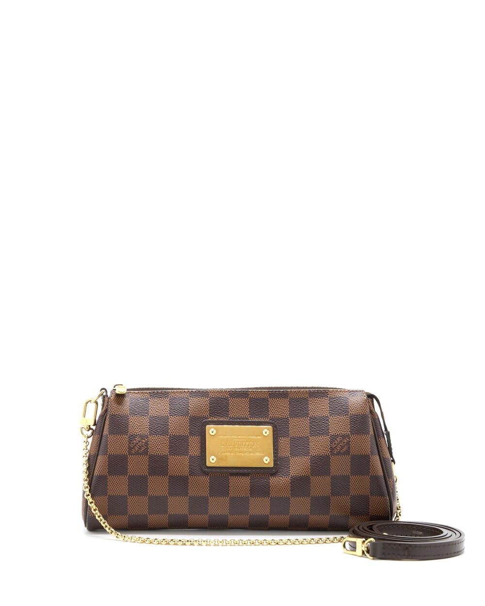 AAA Replica Louis Vuitton LV EVA CLUTCH DAMIER EBENE GHW