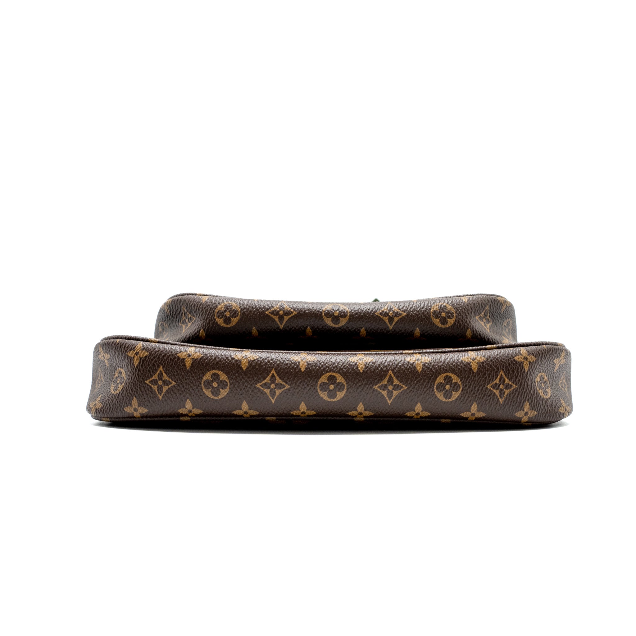AAA Replica Louis Vuitton LV MULTI POCHETTE ACCESSORIES MONOGRAM CANVAS KHAKI STRAP GHW