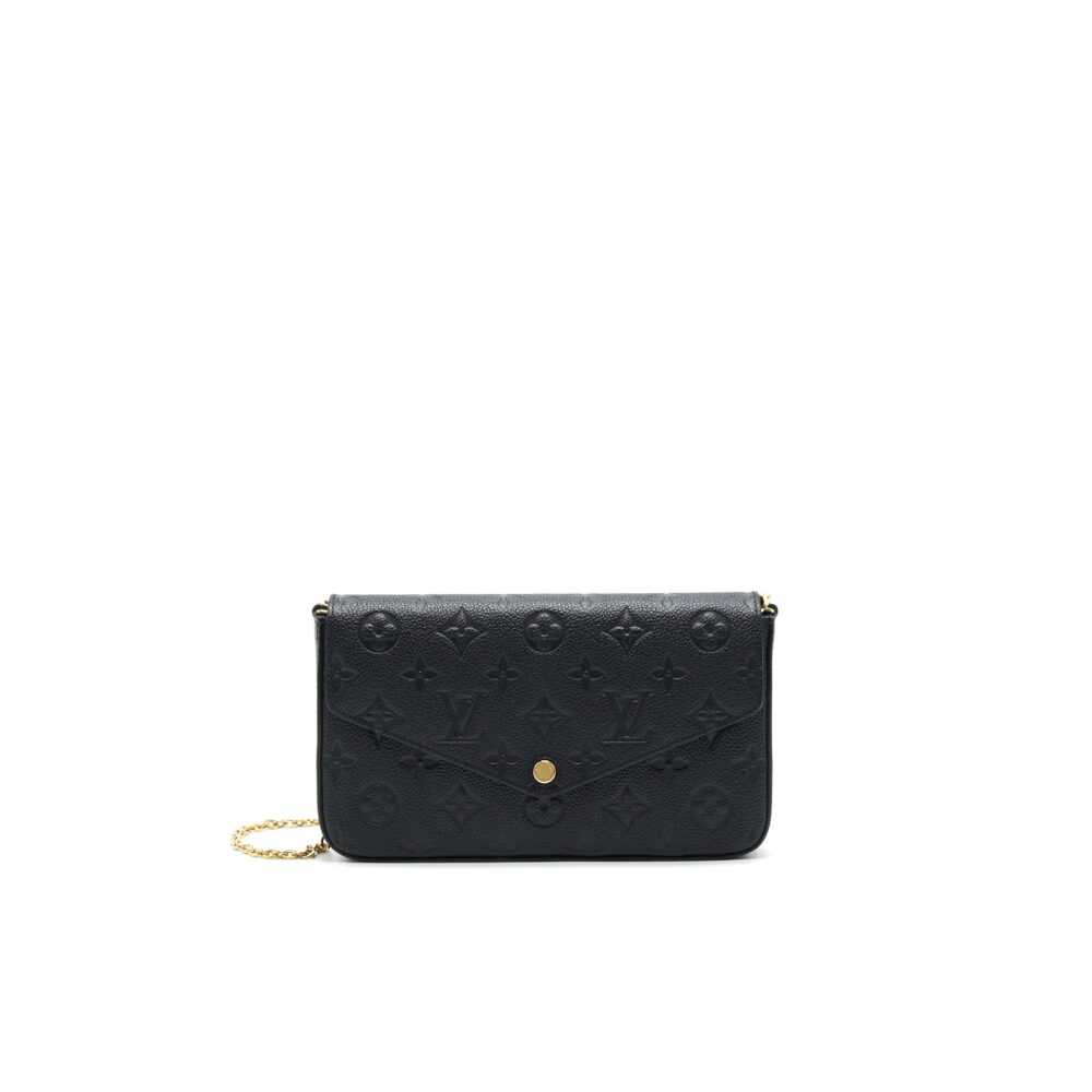 AAA Replica Louis Vuitton LV FELICIE POCHETTE MONOGRAM EMPREINTE LEATHER BLACK