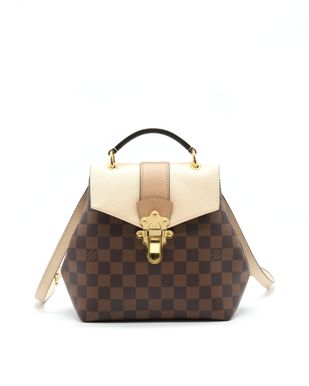 AAA Replica Louis Vuitton LV CLAPTON BACKPACK DAMIER EBENE LEATHER BROWN