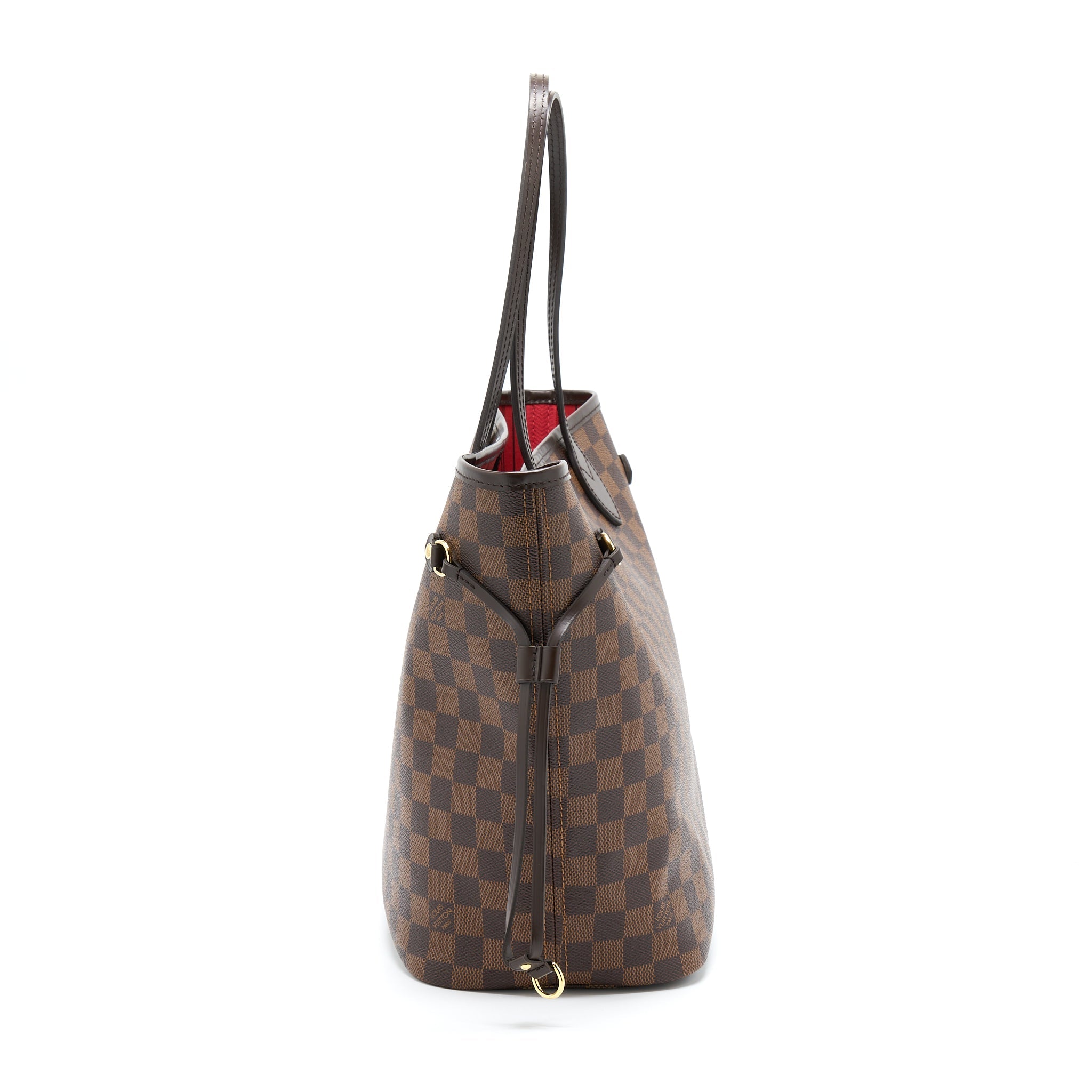 AAA Replica Louis Vuitton LV NEVERFULL MM DAMIER EBENE CHERRY GHW