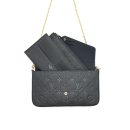 AAA Replica Louis Vuitton LV FELICIE POCHETTE MONOGRAM EMPREINTE LEATHER BLACK