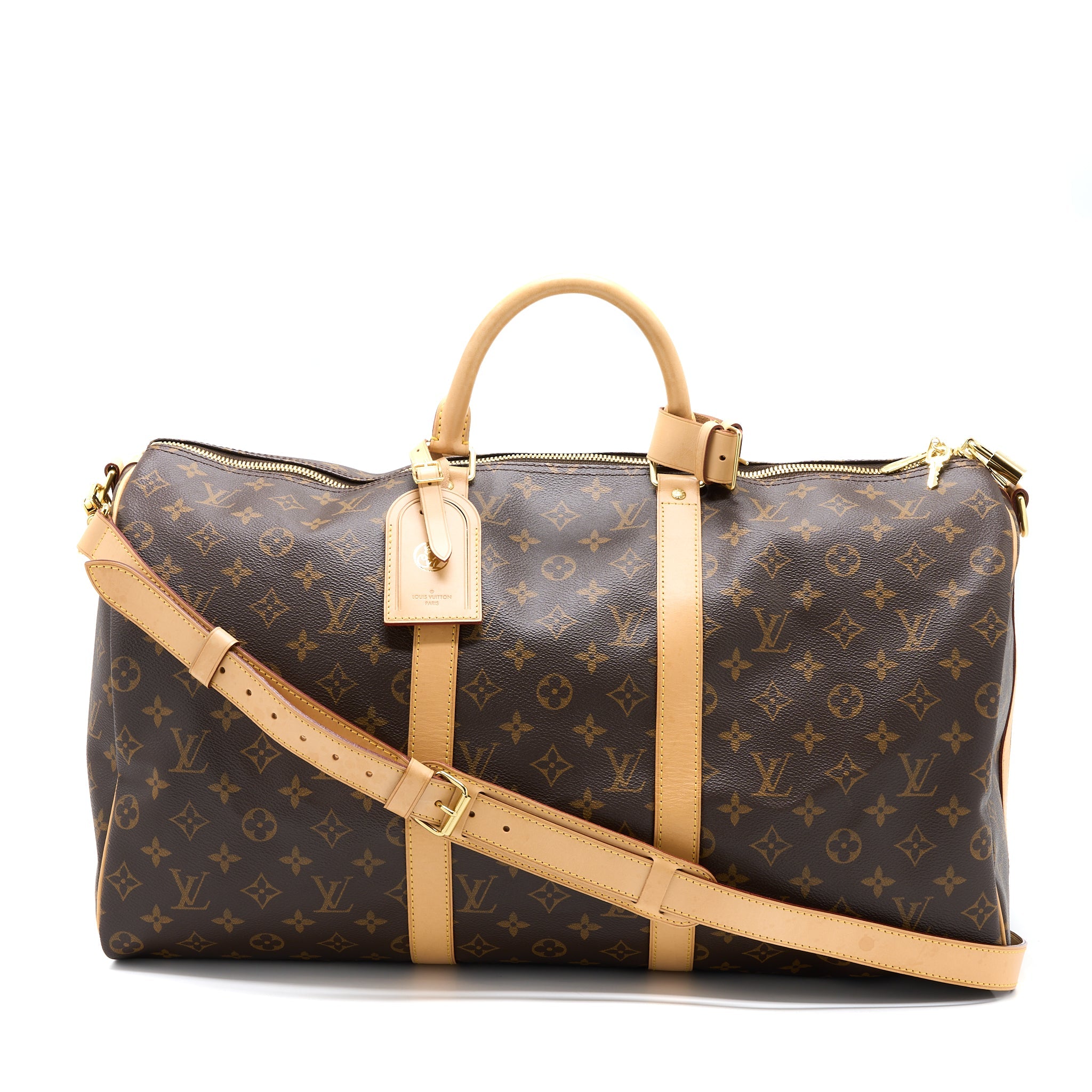 AAA Replica Louis Vuitton LV KEEPALL BANDOULIRE 50 MONOGRAM CANVAS GHW
