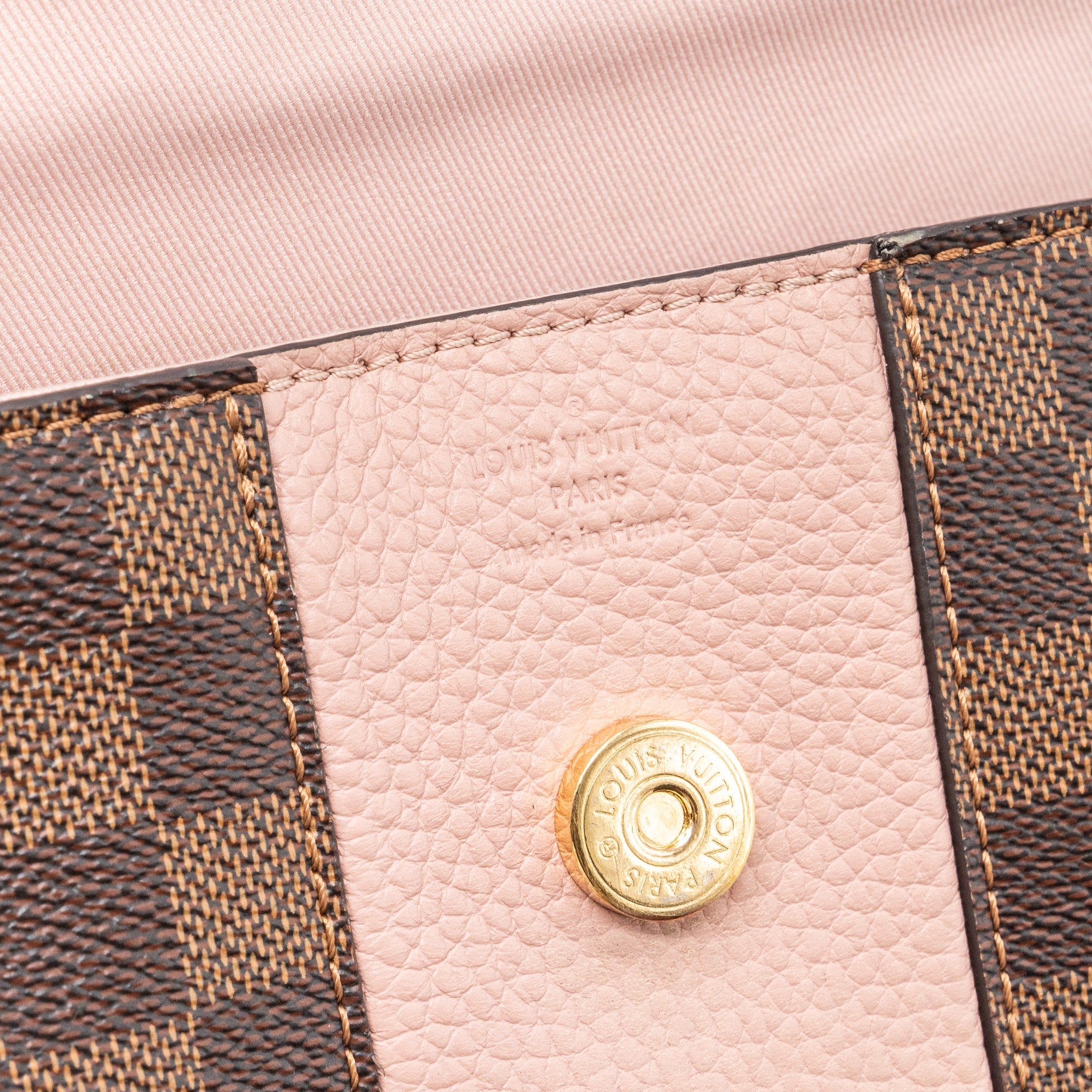 AAA Replica Louis Vuitton LV CLUNY BB DAMIER EBENE/PINK GHW