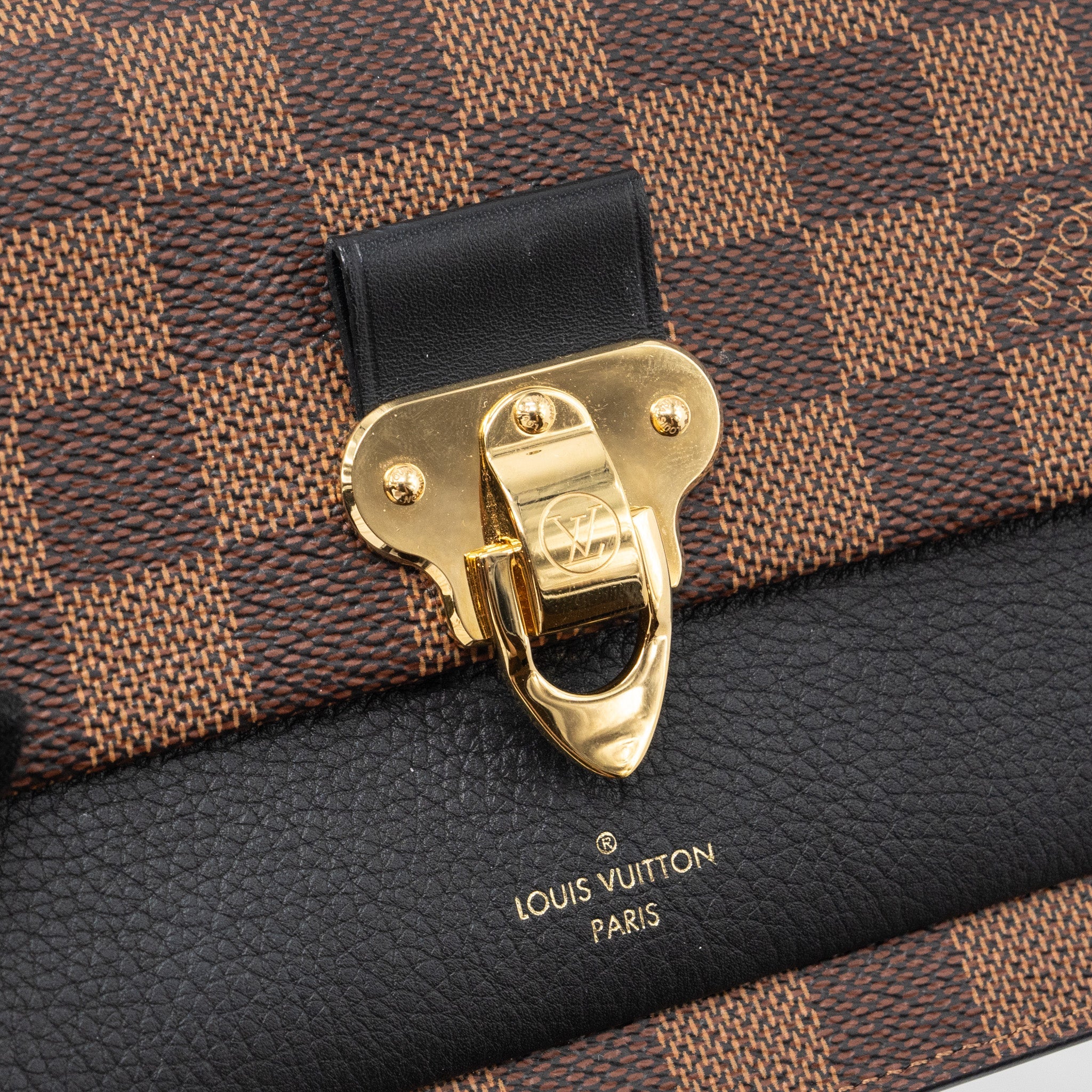 AAA Replica Louis Vuitton LV VAVIN CHAIN WALLET DAMIER EBENE/BLACK GHW (NEW VERSION)