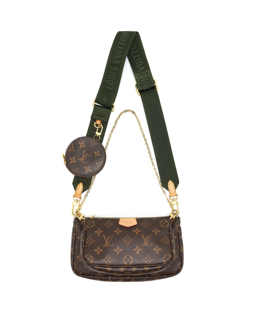 AAA Replica Louis Vuitton LV MULTI POCHETTE ACCESSORIES KHAKI STRAP