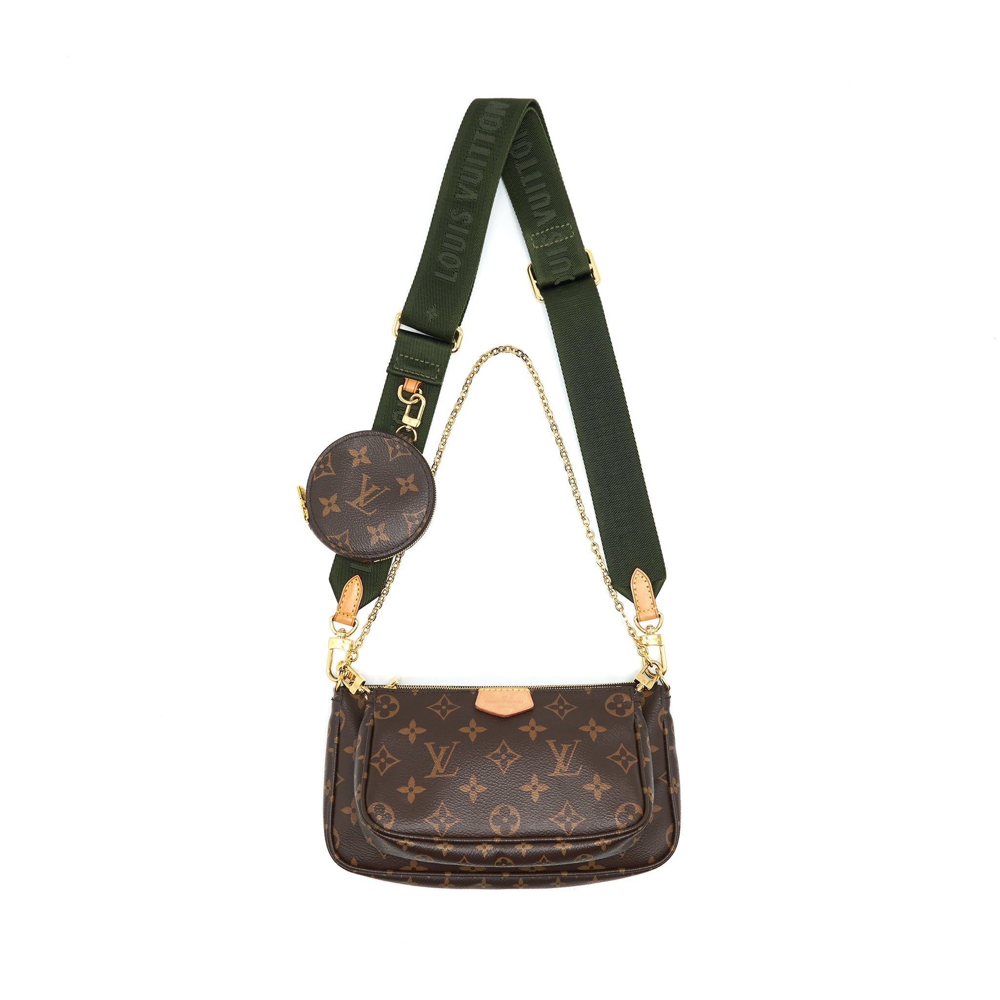 AAA Replica Louis Vuitton LV MULTI POCHETTE ACCESSORIES KHAKI STRAP
