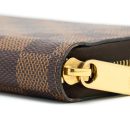 AAA Replica Louis Vuitton LV ZIPPY WALLET DAMIER EBENE CANVAS/ ROSE BALLERINE GHW