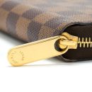 AAA Replica Louis Vuitton LV ZIPPY WALLET DAMIER EBENE CANVAS/ ROSE BALLERINE GHW