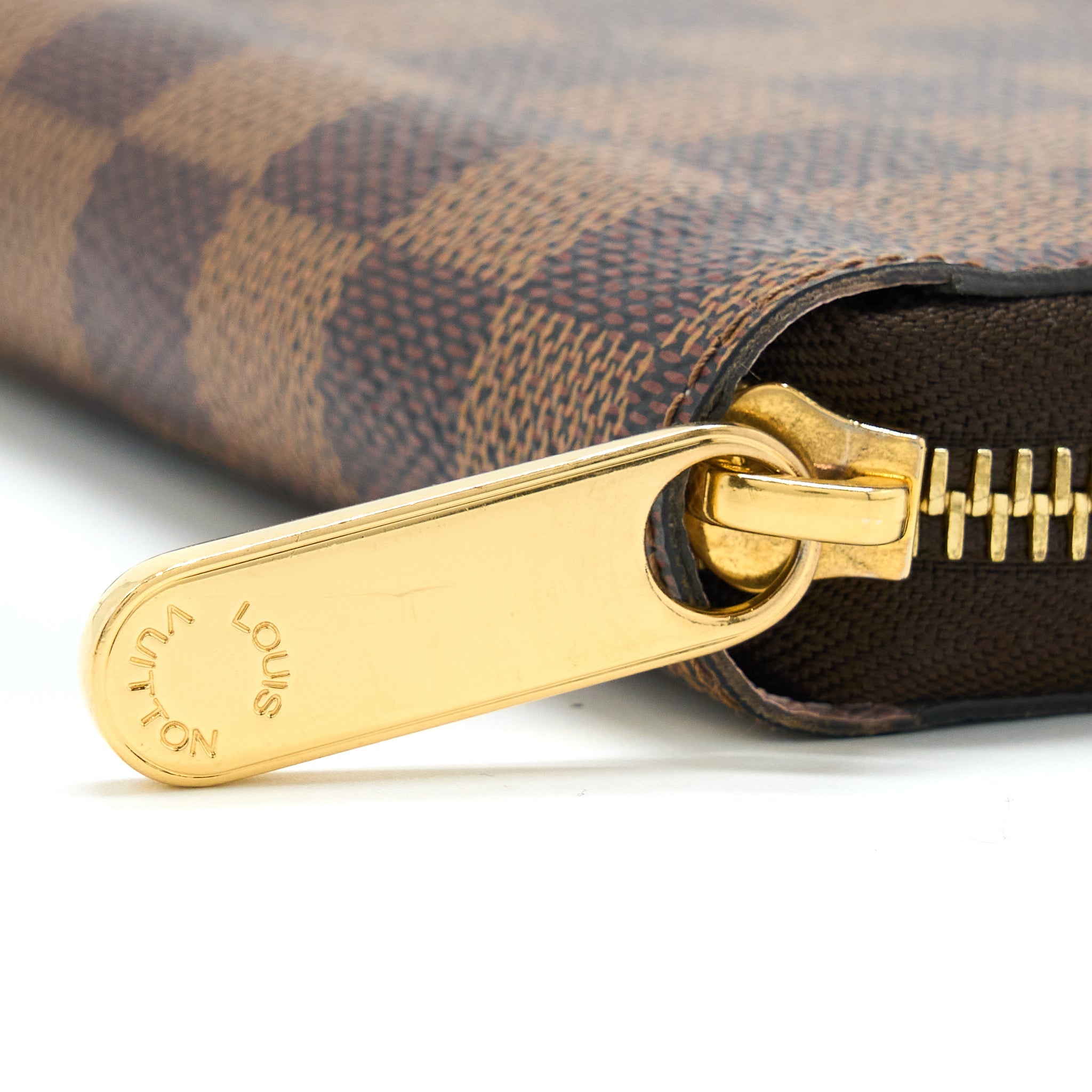 AAA Replica Louis Vuitton LV ZIPPY WALLET DAMIER EBENE CANVAS/ ROSE BALLERINE GHW