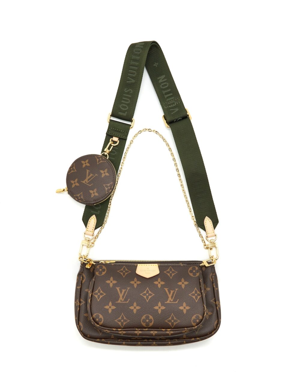AAA Replica Louis Vuitton LV MULTI POCHETTE WITH KHAKI STRAP