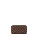 AAA Replica Louis Vuitton LV ZIPPY WALLET DAMIER EBENE CANVAS/ ROSE BALLERINE GHW