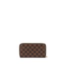 AAA Replica Louis Vuitton LV ZIPPY WALLET DAMIER EBENE CANVAS/ ROSE BALLERINE GHW