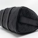 AAA Replica Louis Vuitton LV KEEPALL BANDOULIERE 25 MONOGRAM TAURILLON LEATHER BLACK WITH BLACK HARDWARE