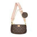 AAA Replica Louis Vuitton LV MULTI POCHETTE ACCESSORIES MONOGRAM CANVAS ROSE CLAIR GHW